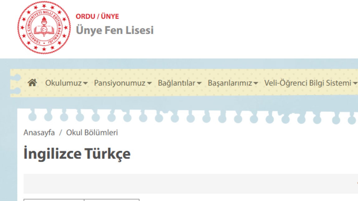 Okulumuzun Haber ve Duyuruları Artık İngilizce